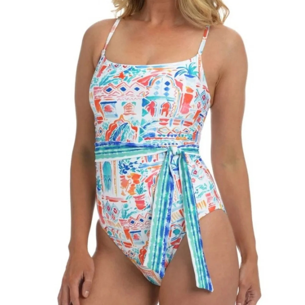 La Blanca tie waist swimsuit nwt size 4